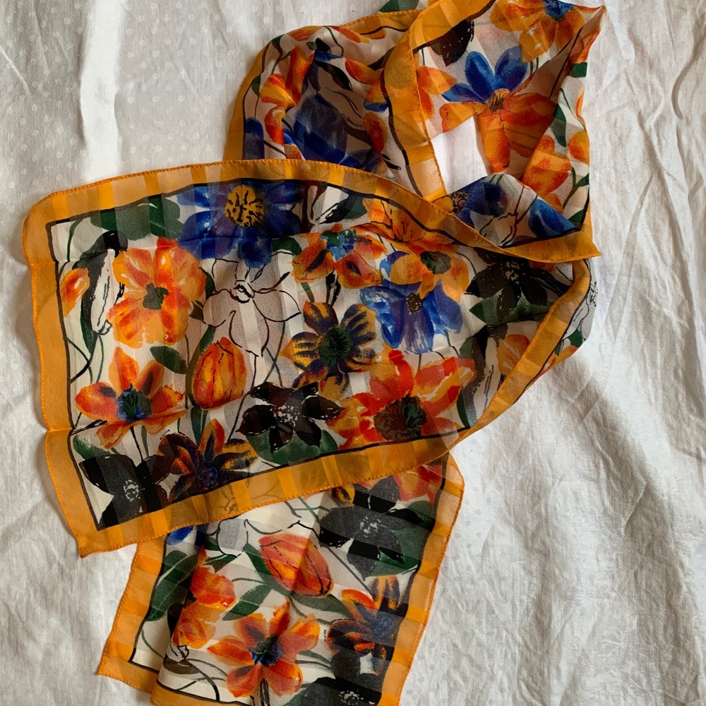 Sheer floral scarf